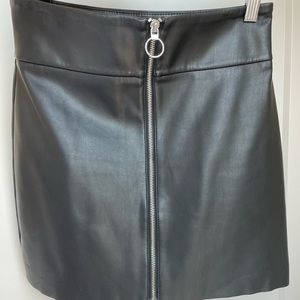 Leather mini skirt